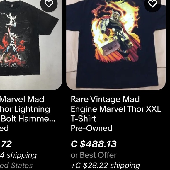Vintage Thor T-Shirt / L / AOP / Marvel Mad Engine - Picture 7 of 8